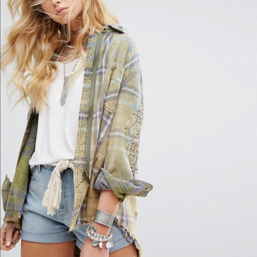 NWT Free people deconstructed shirt jacket